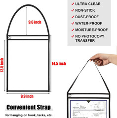 Geyee 50 Pack Job Ticket Holders Work Order Pockets for 9 X 12 Inch Hanging Slee