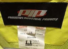 Protective Industrial Products Large Coat 300 D Poly/PV Coated Type R Cls. 3