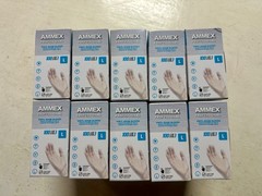 *1,000-Piece* Vinyl Exam Medical Gloves Clear Large VPF66100 Ammex Professional