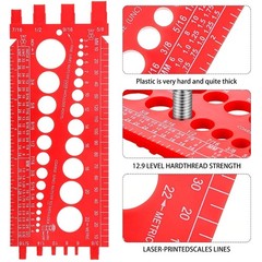 2 Fastener Screw Bolt Nut Thread Measure Gauges Size Checker Standard & Metric
