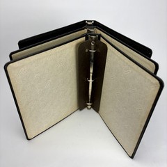 Lot of 3 Vintage 3-Ring Binders Hardbound Pebbled Black Industrial Office