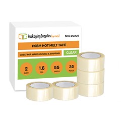 36 Rolls Clear Hotmelt Shipping Packaging Tape 2″ x 55 Yds, Packing Tape 1.6 Mil