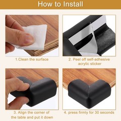 8Pcs Corner Protectors Furniture Corner Guards and Edges Bumpers(Dark Brown)