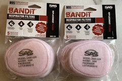 Lot Of 2 Packs SAS Safety Bandit N95 Filter Dual Cartridge Respirator 10 Pairs