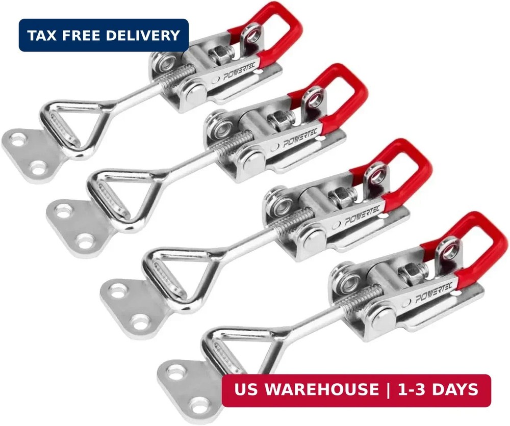 POWERTEC 4PK Toggle Clamp, 400 lbs Holding Capacity, 4002 Adjustable Pull Action