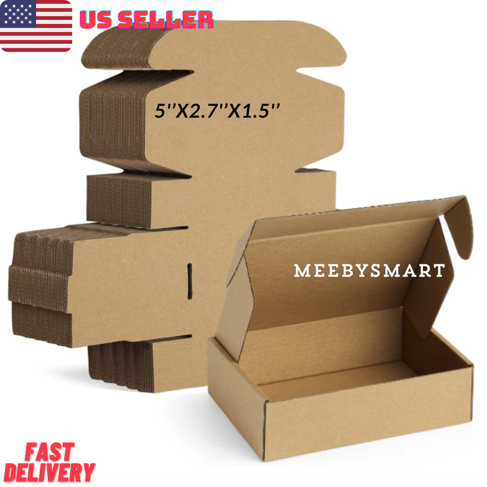 10~100-5×2.7×1.5in Shipping Boxes Pack Brown Corrugated Cardboard Boxes giftbox