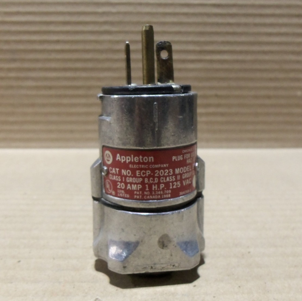 Appleton ECP-2023 Model B Explosion Proof Electrical Plug 20A 1 HP 125Vac
