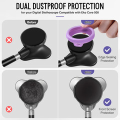 Stethoscope Protection Kit Compatible with EKO Core 500, 3 2.5D Tempered Glass S