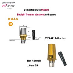 US Dental Straight Transfer Abutment Mini/Regular 1-6.0mm for Osstem Hiossen TS