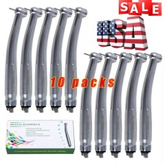 10 packs USA Dental High Speed Handpiece Push Standard Head 4Holes Turbine