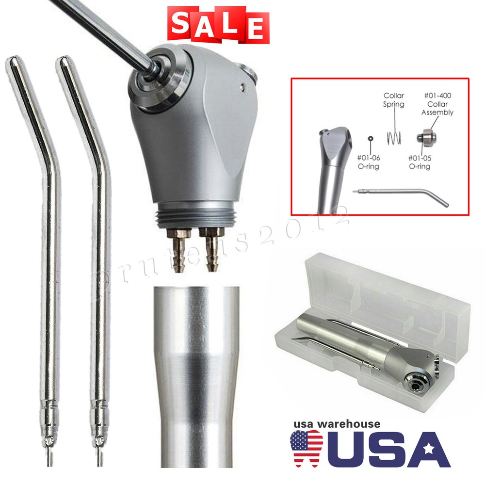 Dental 3 Way Air Water Syringe Triple Spray Handpiece 2 Nozzles Tips Tubes PRU