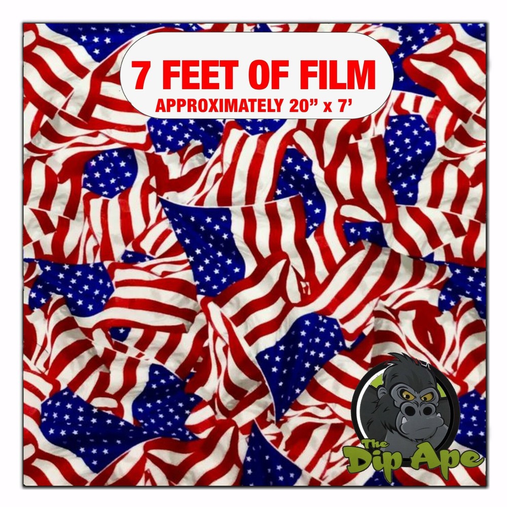 Hydrographic film Stars and Stripes hydro dipping 7′ x 20″ hydro dip US Flag