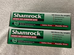 Shamrock Synthetic/Vinyl Powder Free Examination Gloves Medium 2 Boxes of 100