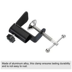 2Pcs 0.47″ Mount Dia. Universal C-Clamp Table Lamp Mic Arm Desk Clamp, Black