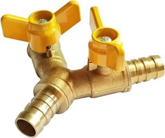 Brass 1/4 Inch Barb 3-Way Ball Valve with 2 Switches & Clamps – Durable Solution