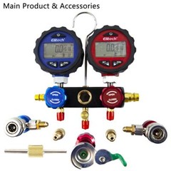 Elitech DMG-3 AC Manifold Gauge Refrigerant Pressure Gauge Set 2 Way with Hoses