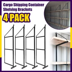New 3 Tier Steel Cargo Shipping Container Shelving Shelf Brackets 18″x60″ 4 Pack