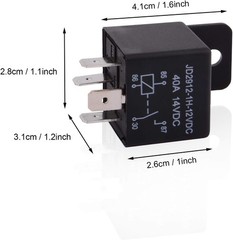 Compact 4-Pin SPST Relay 12V 40A – Ideal for Your Vehicle, 2 Relays Included
