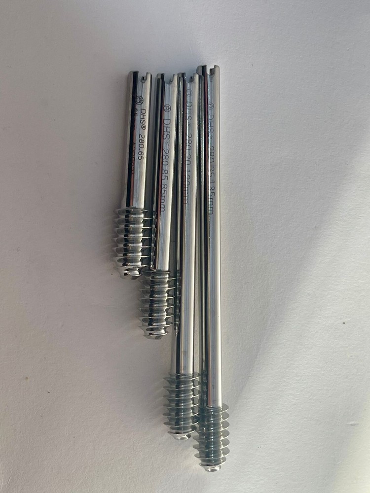 DHS Lag Screw Steinless Steel and Titanium, different sizes ( 4 pieces)