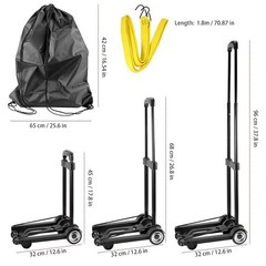 Folding Hand Truck 55 Lbs 25 KG Heavy Duty Utility Cart 2 Wheels Black Dolly