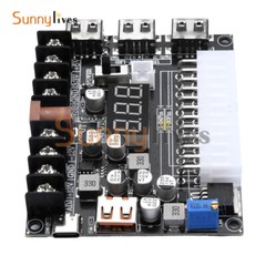 20Pin 24Pin ATX Power Supply Breakout Board Adjustable Voltage Module + Case DIY