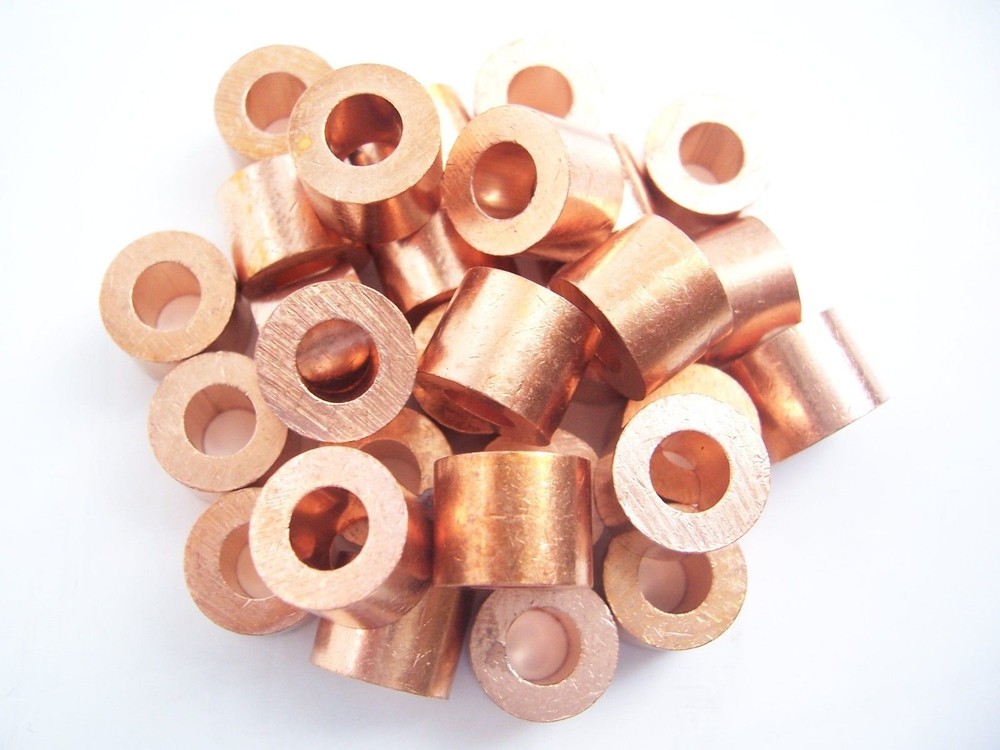 Copper Swage Stops for 1/4″ Cable: 5, 10, 25 pcs