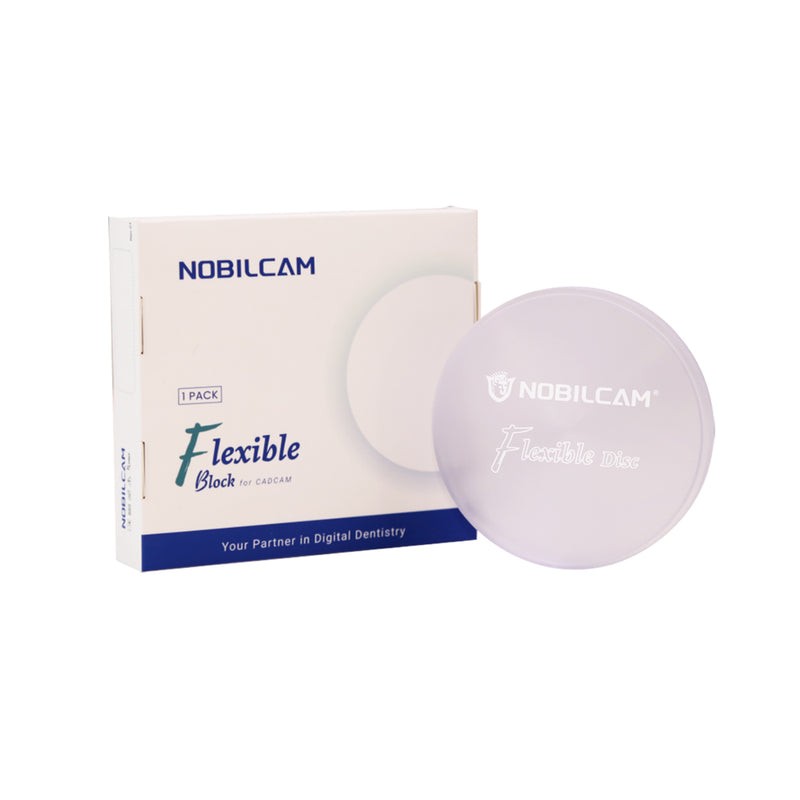 NOBILCAM Flexible Disc Block Nylon Resin Clear Pink Shade 98mmx20mm/25mm for Lab