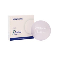 NOBILCAM Flexible Disc Block Nylon Resin Clear Pink Shade 98mmx20mm/25mm for Lab