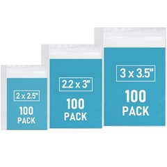 300 PCS Clear Resealable Mini Plastic Bags Assorted Jewelry Storage Bags