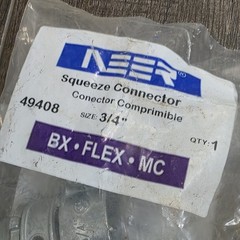 Neer 3/4” BX-Flex-MC Straight Squeeze Connector 49408 New Old Stock