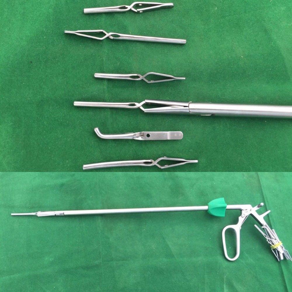 Laparoscopic Laparoscopy Bulldog Clamp Forceps 10mmx330mm 6 Clips