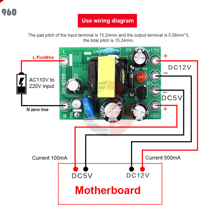 AC-DC Switching Power Supply Module Isolation PCB Board AC 110-220V to DC12V/5V