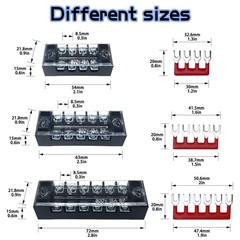 15A 4P+5P+6P Terminal Blocks 600V 15A Ground Circuit Dual Row Bus Bar