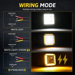 2pcs LED Work Light Flood Lamp 12V 24V for Tractor Truck Dozer Excavator ATV UTV