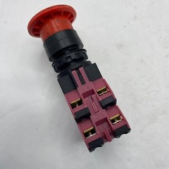 IDEC HW-CB02 PUSH BUTTON RED TWIST LOCK W/ HW-G01 CONTACT BLOCKS