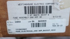 Westinghouse 151D933G01 Medium Voltage Fuse 200a Amp 5.08kv-ac