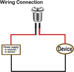 Waterproof Push Button Switch 5pcs 12mm Metal Momentary ON OFF High Head