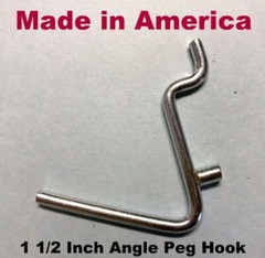 (100 PACK) Angle 1 1/2″ Metal Peg Garage Hanger Hooks. 1/8 to 1/4 Inch Pegboard