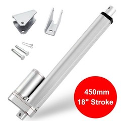 450mm 18″ In Stroke Linear Actuator DC12V 220lbs Max Lift W/ Brackets Heavy Duty
