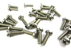 25sets/100pcs M3-0.50X8mm Stainless Phillips Pan Head Screws, (25 Sets of 4pcs)