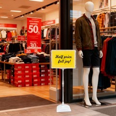 Adjustable Vertical Display Rack A4 Clear Sign Holder Store Advertise Easy Setup