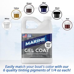 White Gel Coat with Wax & MEKP Catalyst, 6 Color Tints, Fiberglass Repair Kit (1