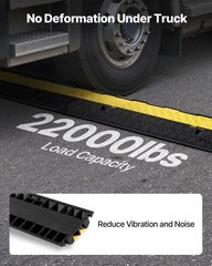 VEVOR Cable Protector Ramp Rubber Cord Cover 22000 lbs/axle Capacity 2 Channel