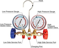 R410A 3-Way AC Manifold Gauge Set for R410A R22 R134A R404A w/ Hoses