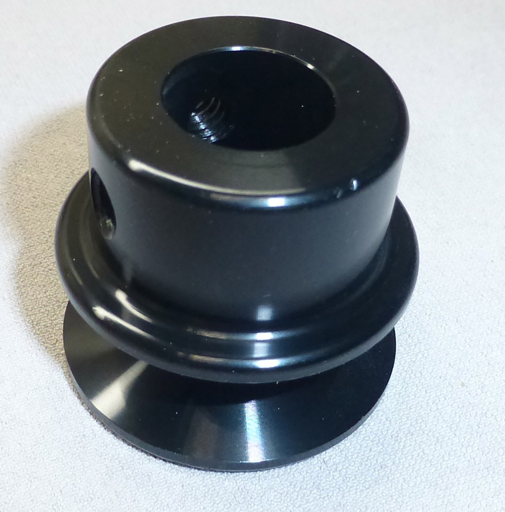 1.5″ V belt pulley black anodized aluminum vee 4L 5/8″ Bore