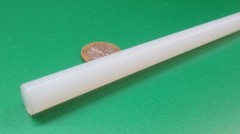 PVDF Round Rod, White (.500″) 1/2″ Diameter x 4 Foot Length