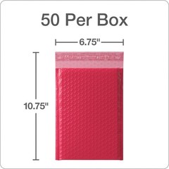Protective 6×9 Padded Mailers – 50 Count Red Poly Envelopes for Secure Shipping