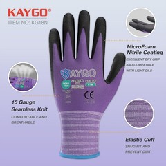MicroFoam Nitrile Safety Work Gloves – 3 Pairs, Seamless Knit Nylon, All-Purpose