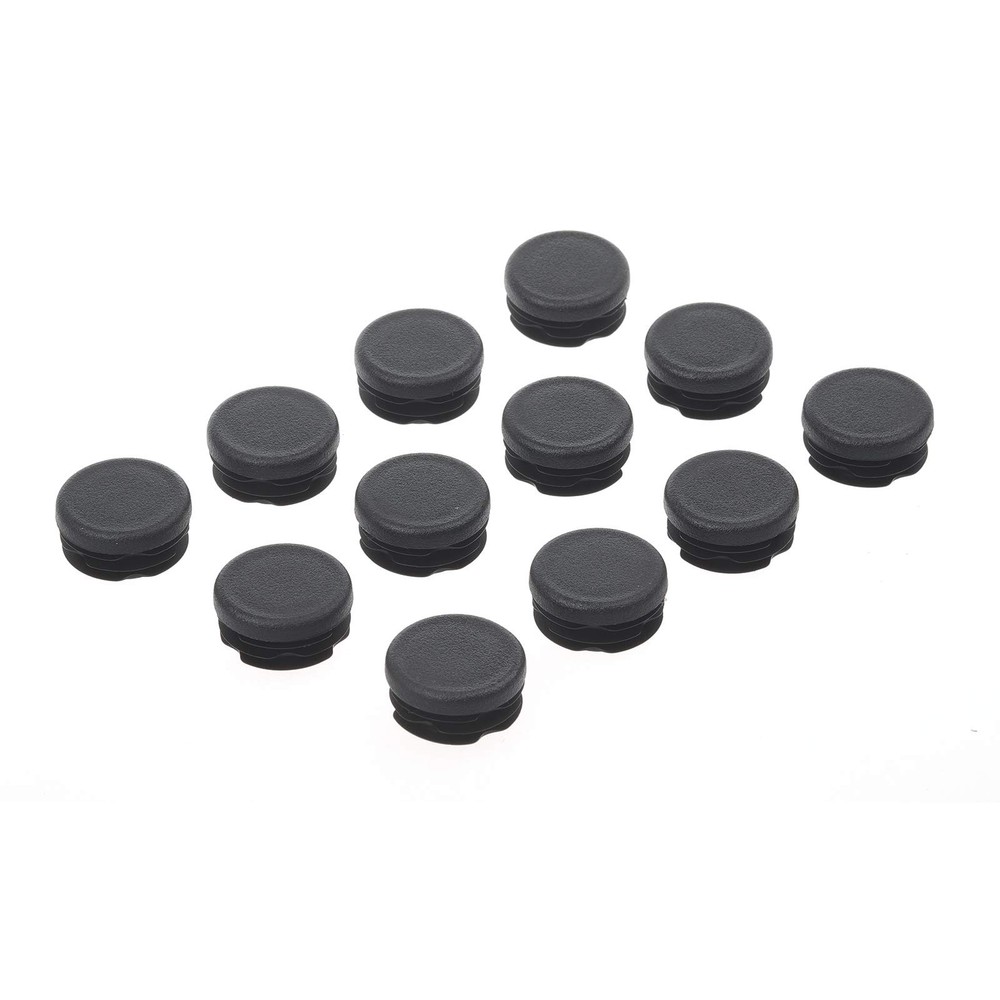 12Pcs Round Plastic Plug, 1 Inch (25mm) End Caps for Tubing 1 Inch, Black