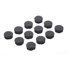 12Pcs Round Plastic Plug, 1 Inch (25mm) End Caps for Tubing 1 Inch, Black